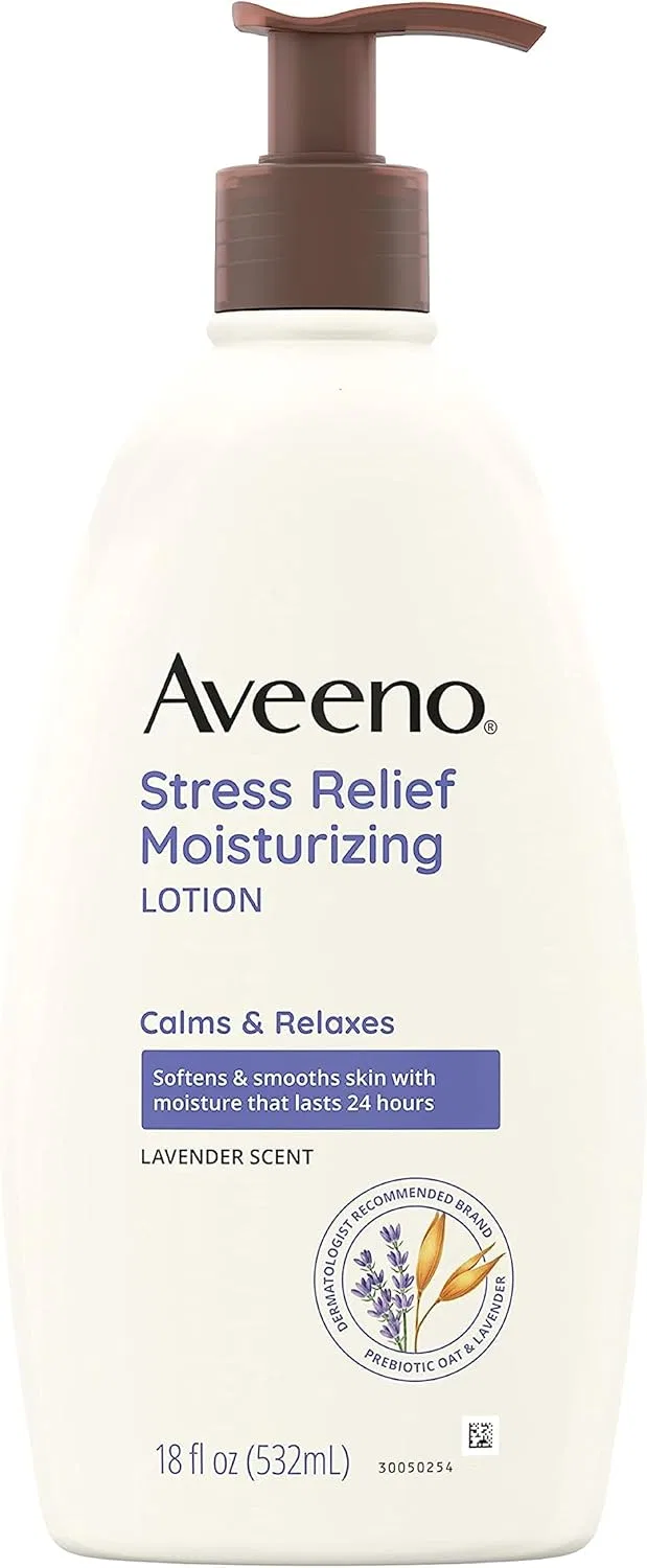 Лосьон для тела увлажняющий Aveeno Stress Relief с лавандой, 3 шт по 532 мл