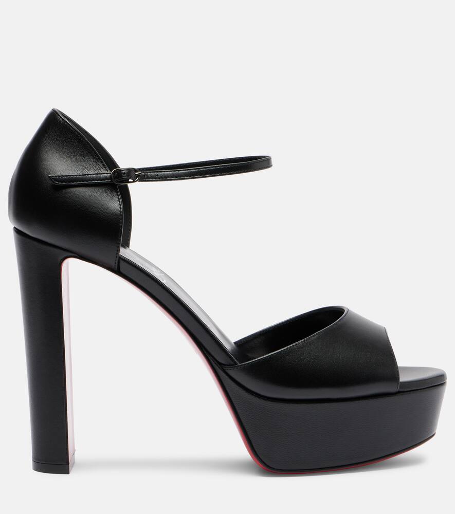 Sandaloo 130 кожаные сандалии на платформе Christian Louboutin, Black/Lin Black — фото 4