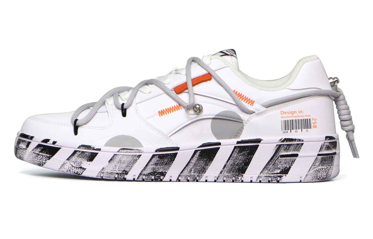 

Кроссовки LINING Skateboarding Shoes Men Low-top White/Orange, белый