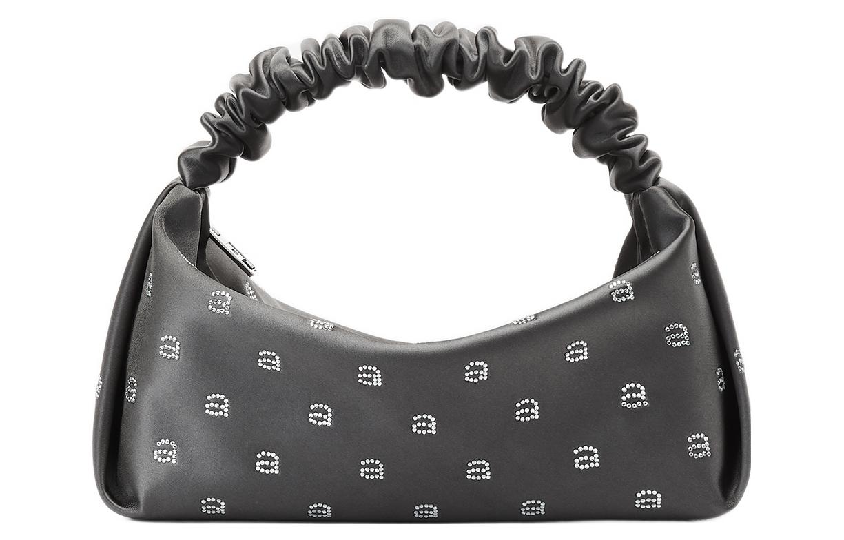 

Миниатюрная женская серая атласная сумка Scrunchie Alexander Wang