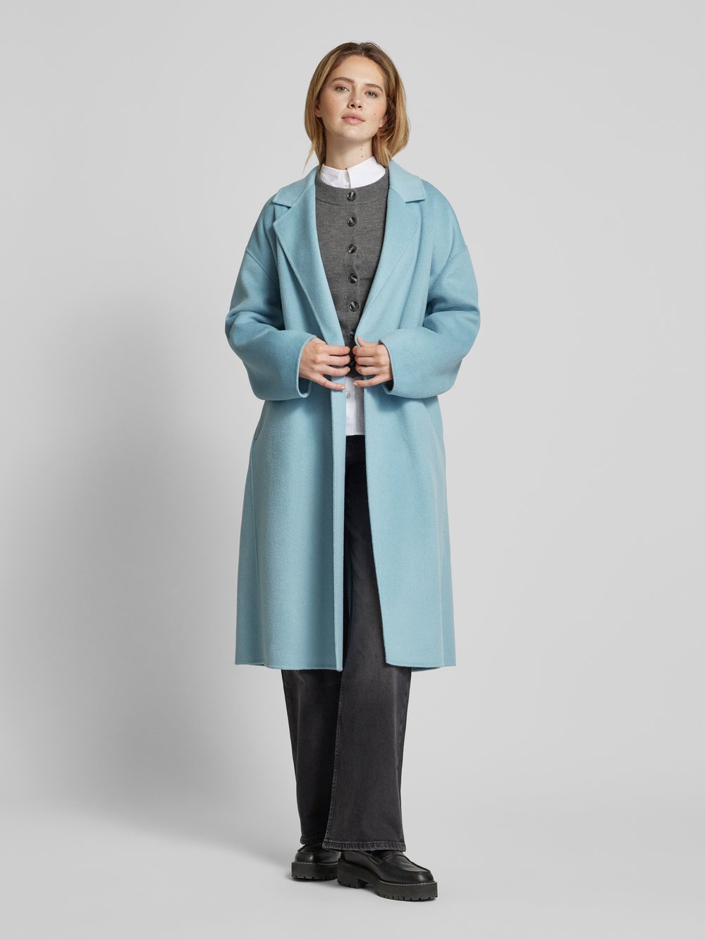 

Шерстяное пальто с поясом-завязкой Calvin Klein Womenswear