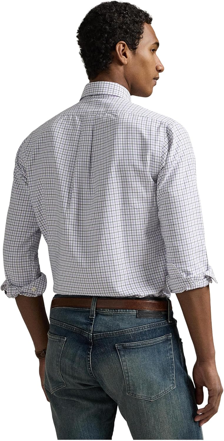 Рубашка POLO RALPH LAUREN Classic Fit Performance Oxford, White Aix Lavender — фото 2