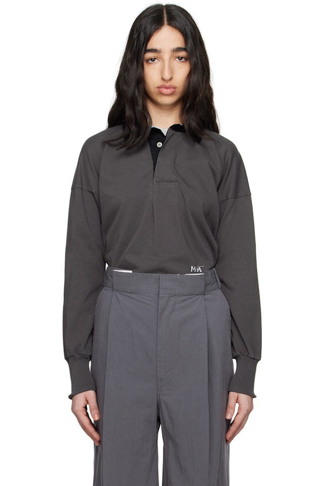

Поло с нанесенным логотипом Maison Margiela, цвет anthracite