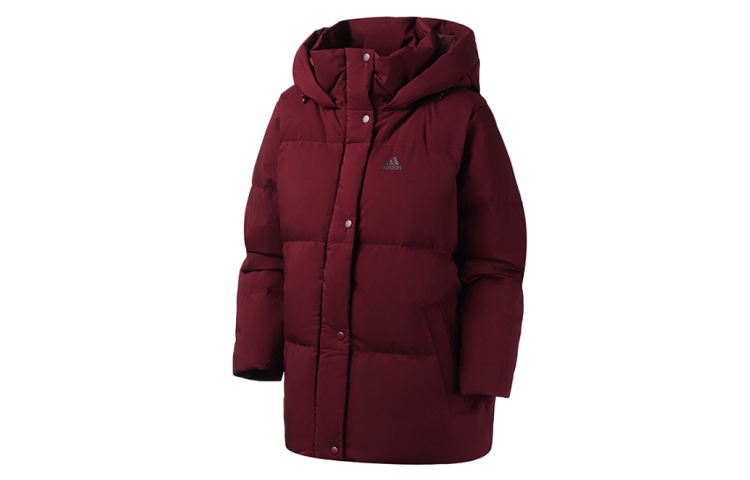 Adidas Темно-красно-фиолетовая зимняя куртка-пуховик для женщин, Dark Reddish Purple — фото 2