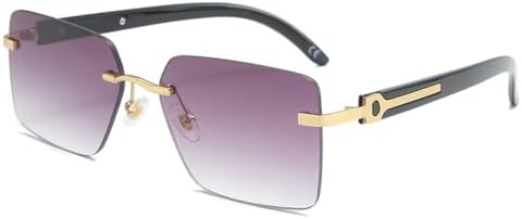 

Модные прямоугольные солнцезащитные очки без оправы 2026 года для женщин, мужские солнцезащитные очки без оправы, стильные металлические квадратные солнцезащитные очки MTZJH, C1