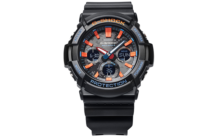

CASIO Часы Men Black Watch GAW-100CT-1APR, Red, Blue, Black Dial