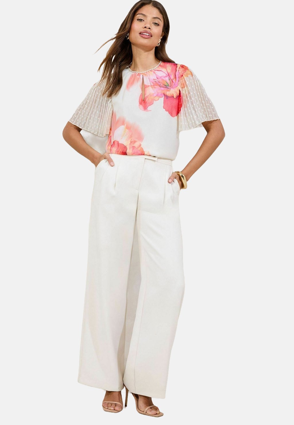 

Блуза REGULAR FIT - PRINTED SLEEVE Lipsy, бежевый