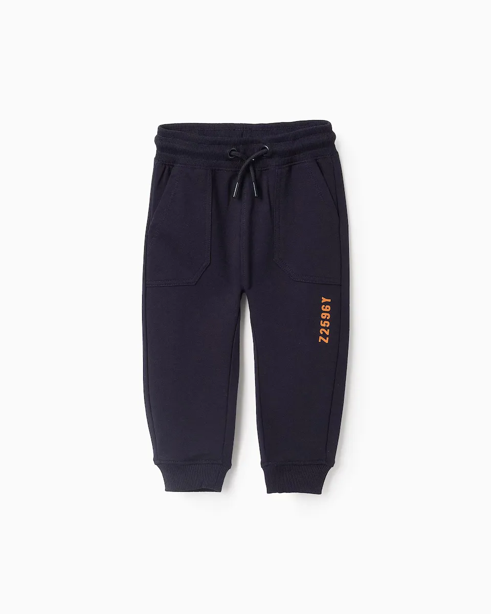 

Спортивные штаны для мальчика на резинке на талии и кулиске Zippy, тёмно-синий