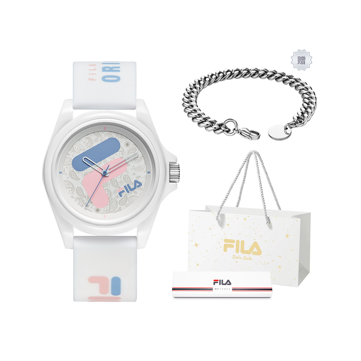 

FILA Часы 6113 Collection Wrist Watch Quartz Movement Silicone Strap White Dial Unisex