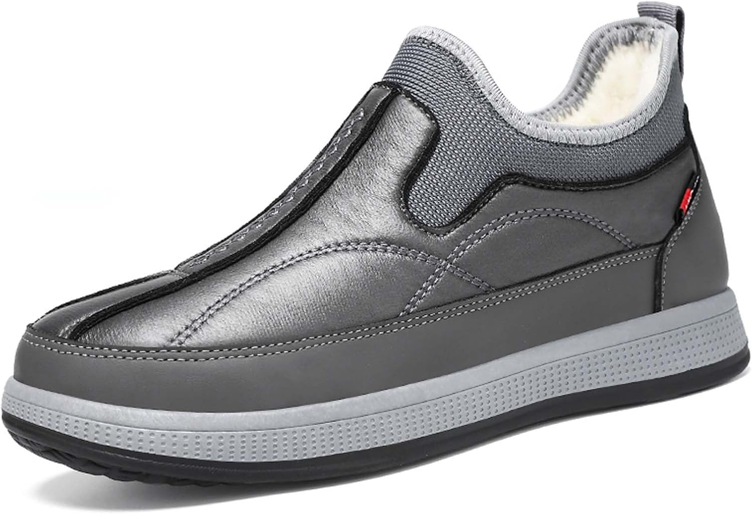 

Мужские зимние снежные ботинки для улицы, с мягкой подкладкой из флиса, теплые, удобные, утолщенные повседневные ботинки Generic, серый