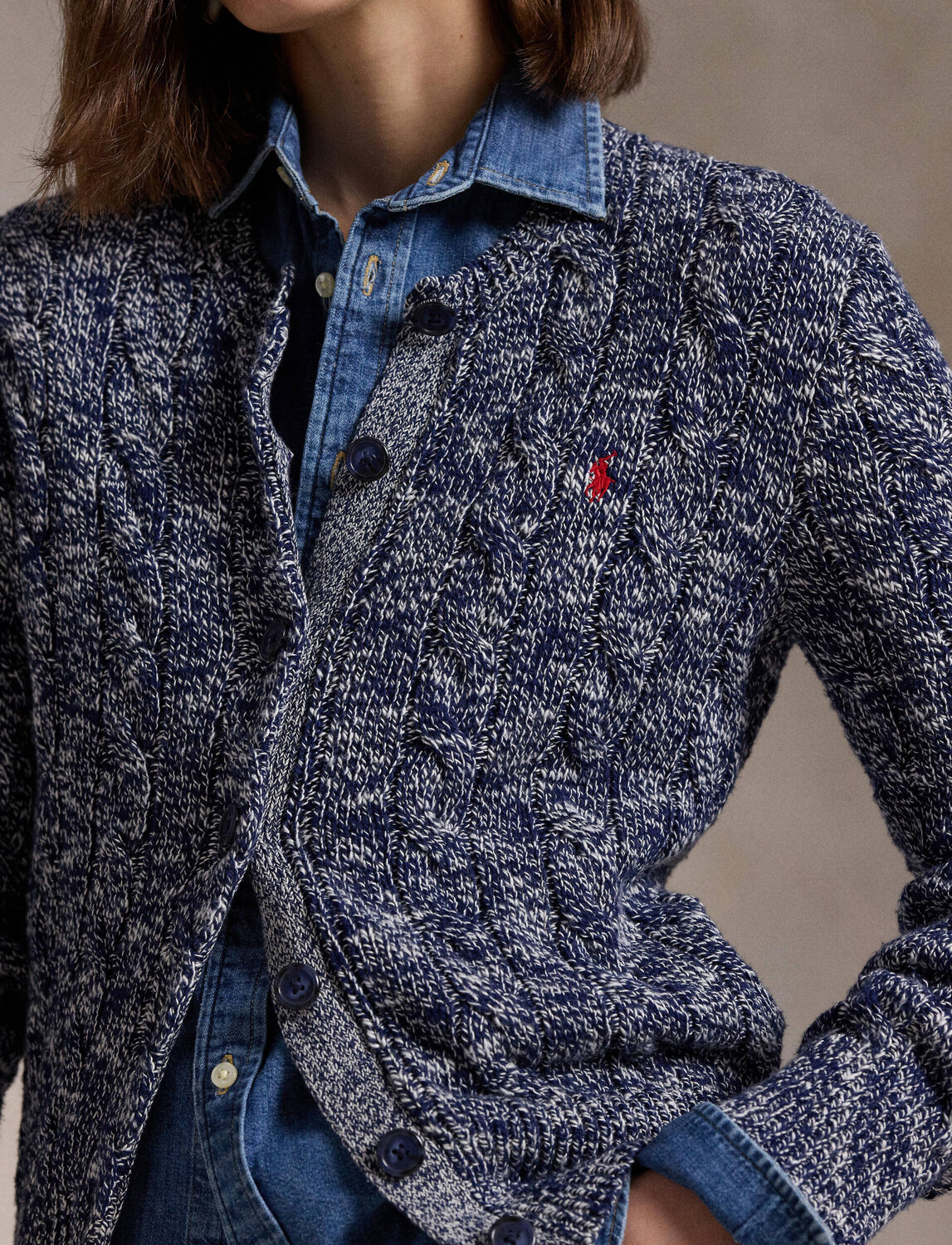 Свитер POLO RALPH LAUREN Slim Fit, темно-синий — фото 4