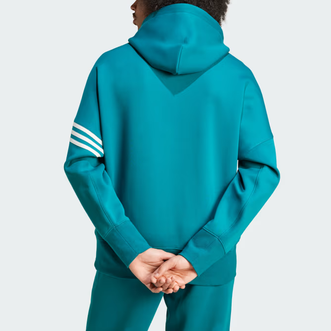Толстовка Adidas 3 Stripe с рукавами Adidas Originals, traditional cyan — фото 4