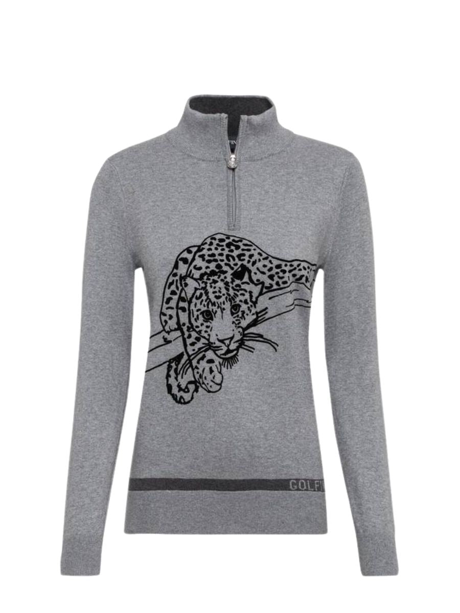 

Свитер Leopard Instict Troyer серого цвета GOLFINO