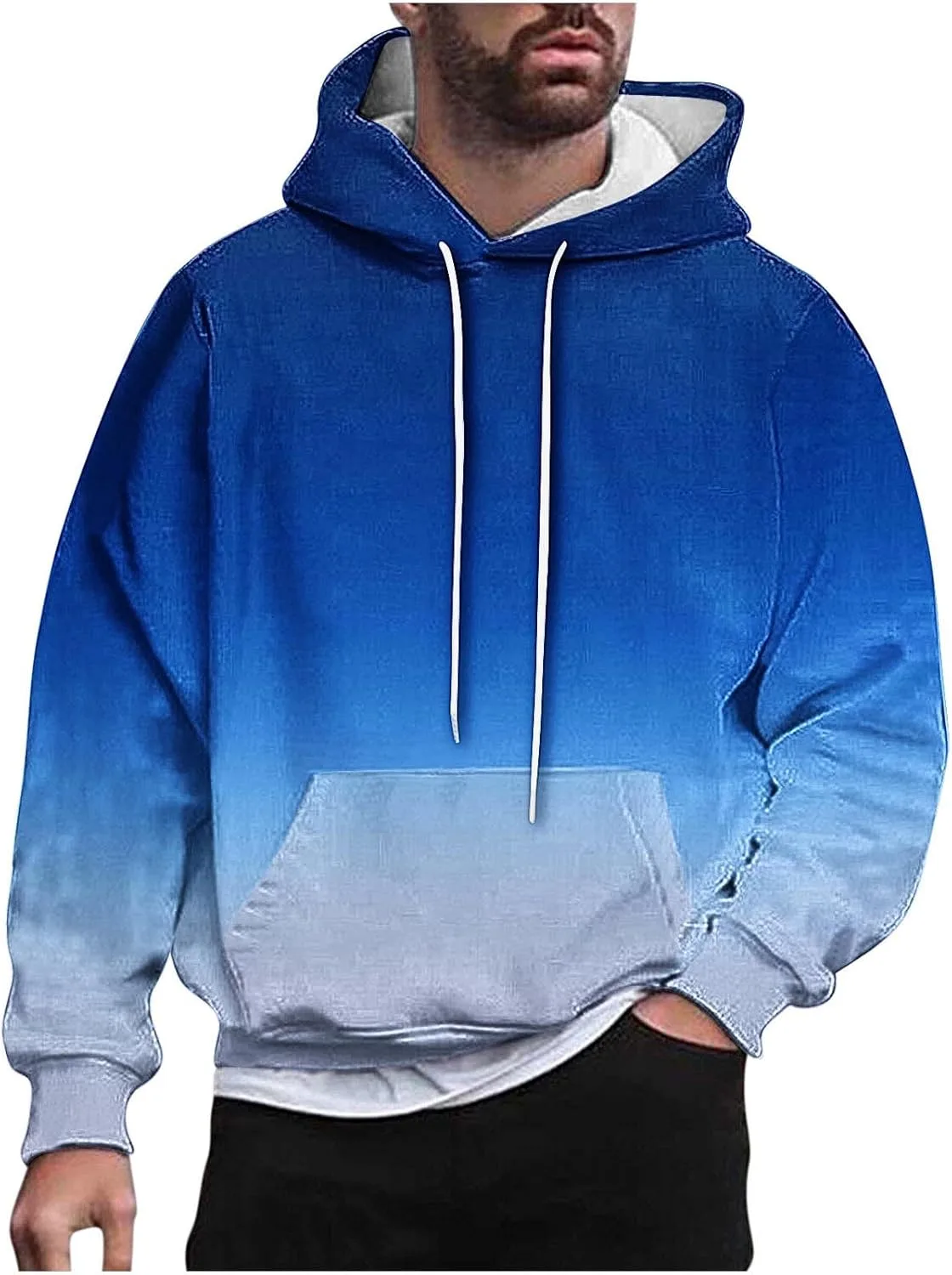 

Плюс сайз худи для мужчин с градиентным принтом