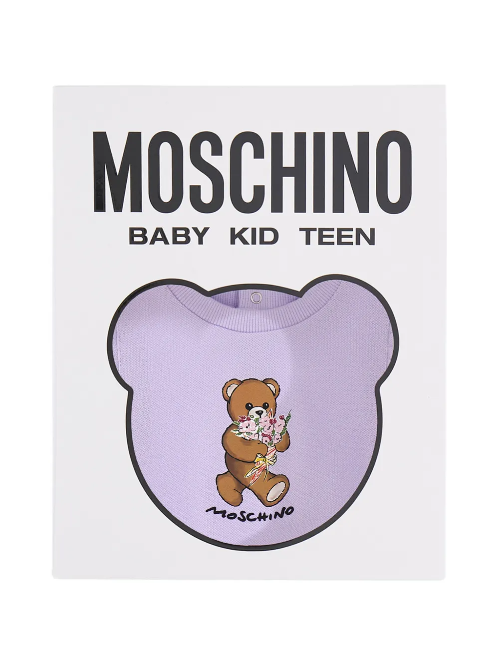 Платье с оборками и принтом "медвежонок" Moschino Kids, фиолетовый — фото 4