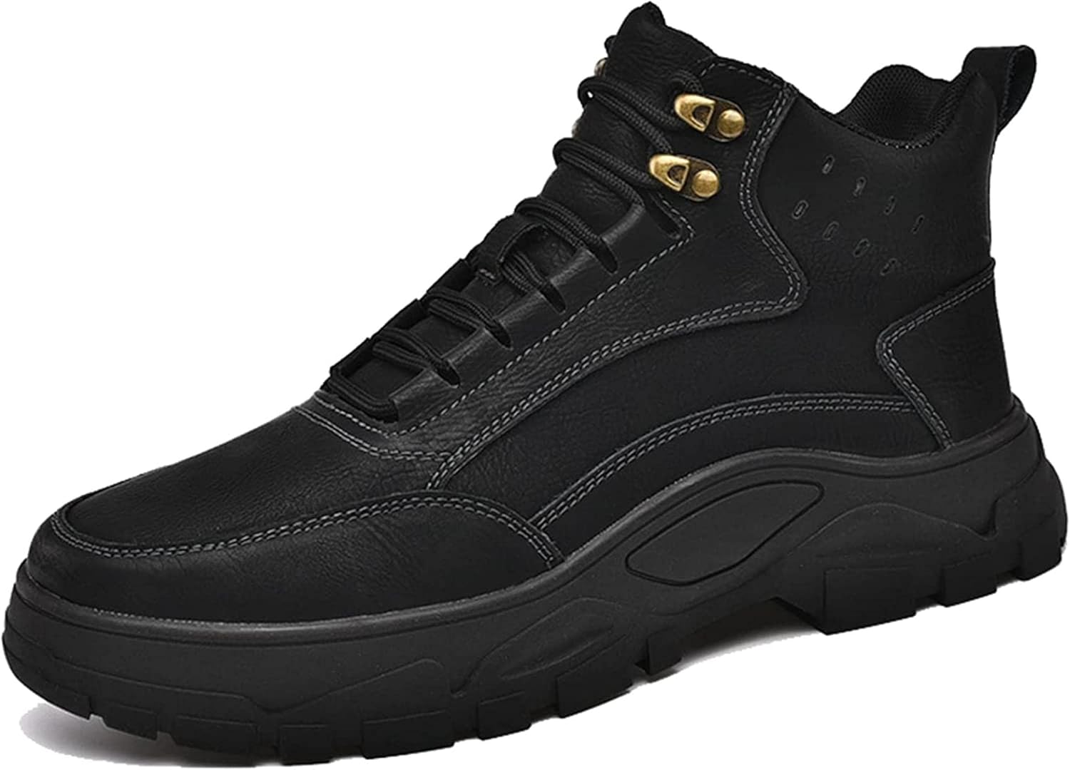 

Мужские ботинки Yiozoi для осени и зимы, высокие кеды, шнуровка, легкие прогулочные туфли, теплые ботинки до щиколотки, черный