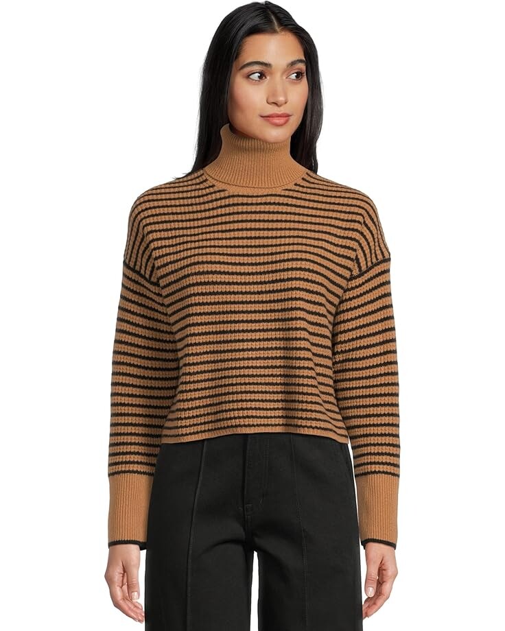 

Свитер Madewell Pine Stripe Wool Waffle Stripe Crew Neck, цвет Heather Caramel Stripe