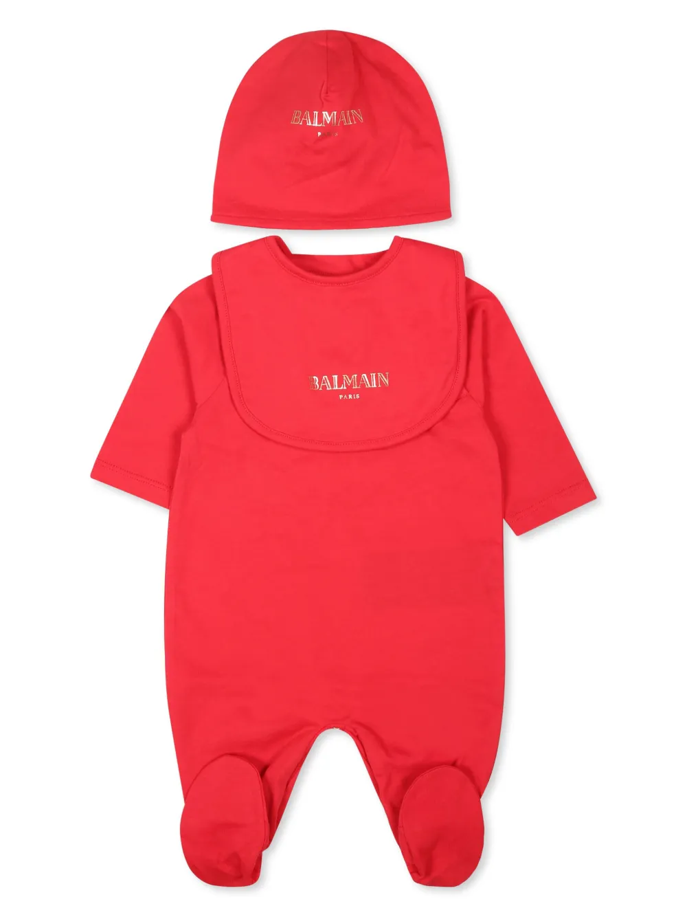 

Комплект для новорожденного с логотипом Balmain Kids, красный