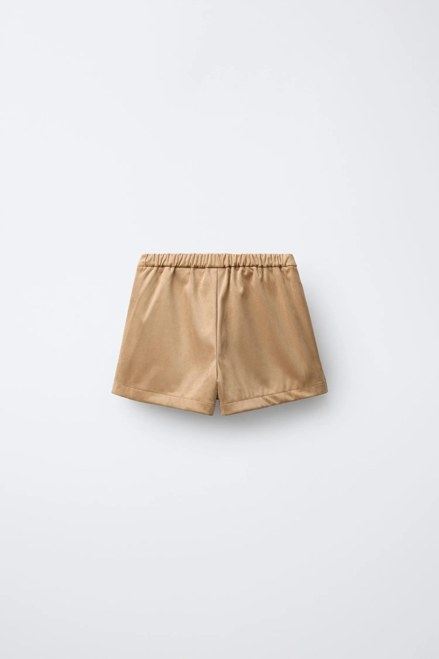 Юбка-бермуда из искусственной замши с заклепками Zara, коричневый — фото 2