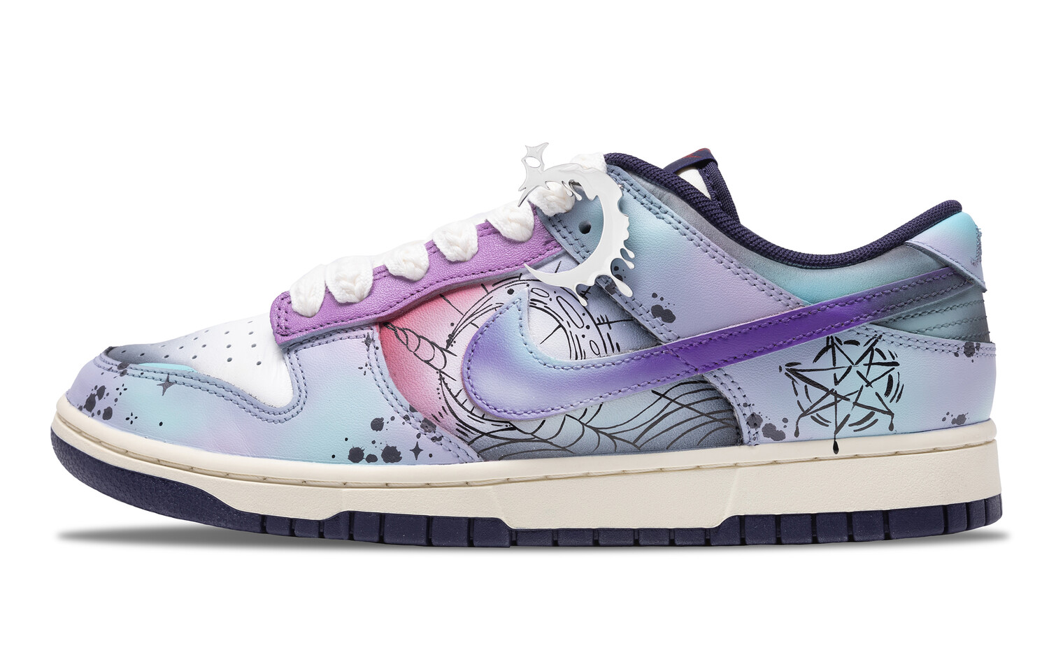 

Кроссовки Nike Dunk Skateboarding Shoes Men Low-top Blue/purple/pink/white, синий