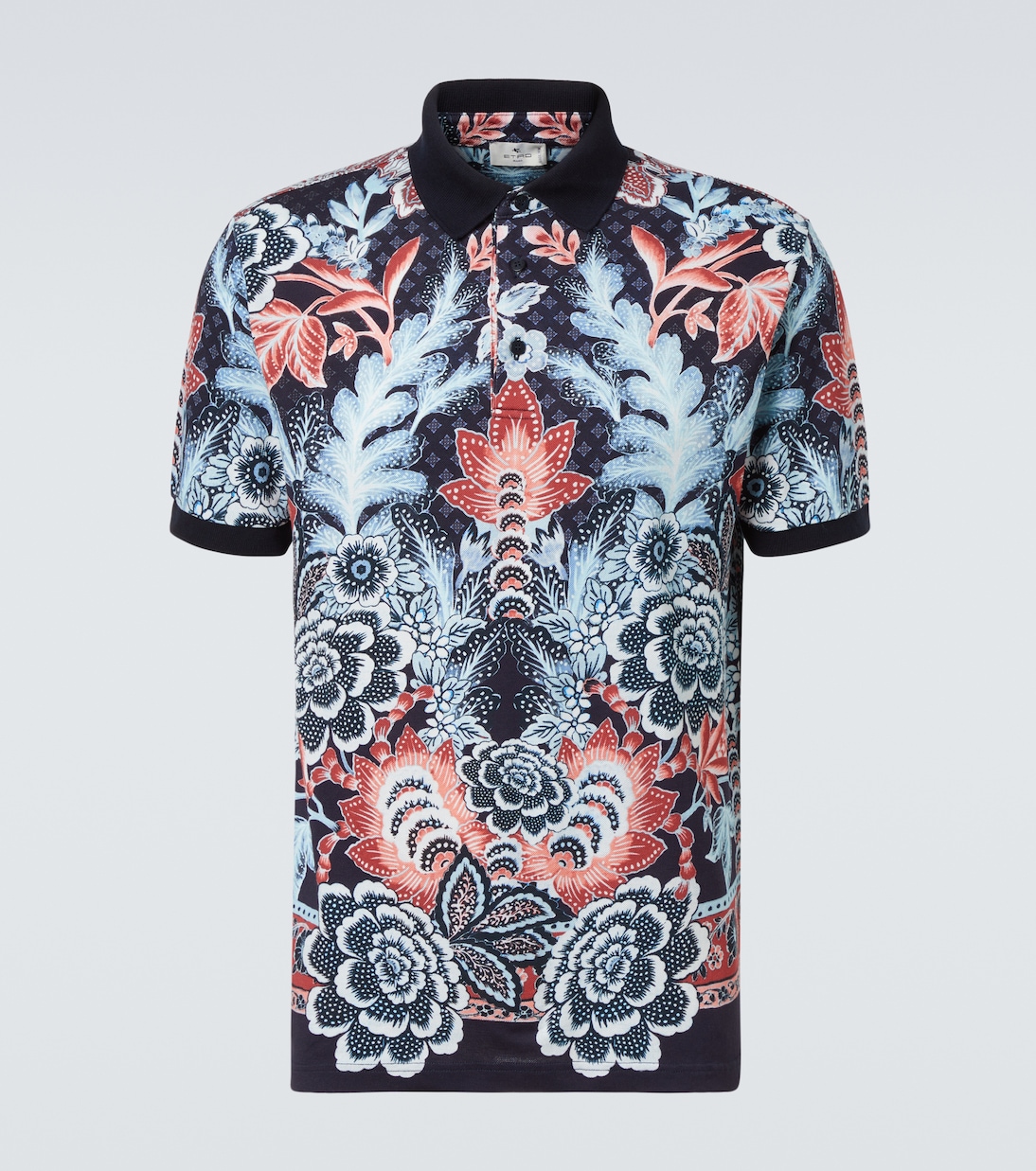 

Пике-поло из хлопка с узором пейсли Etro, Print on Blue Base