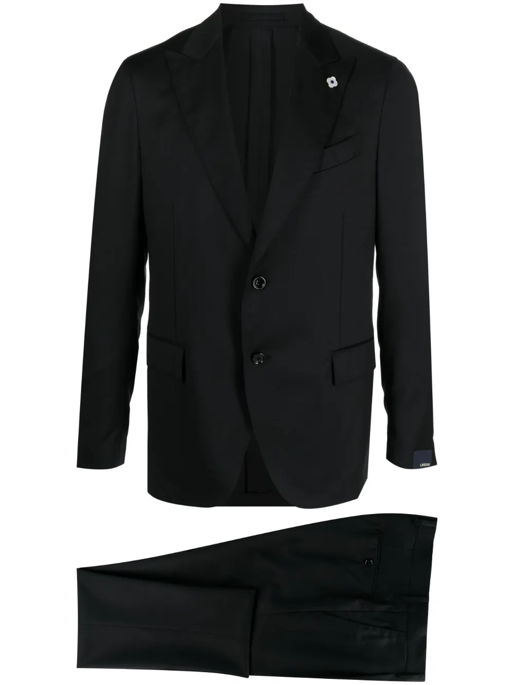 

Шерстяной костюм с однобортным пиджаком Lardini, черный
