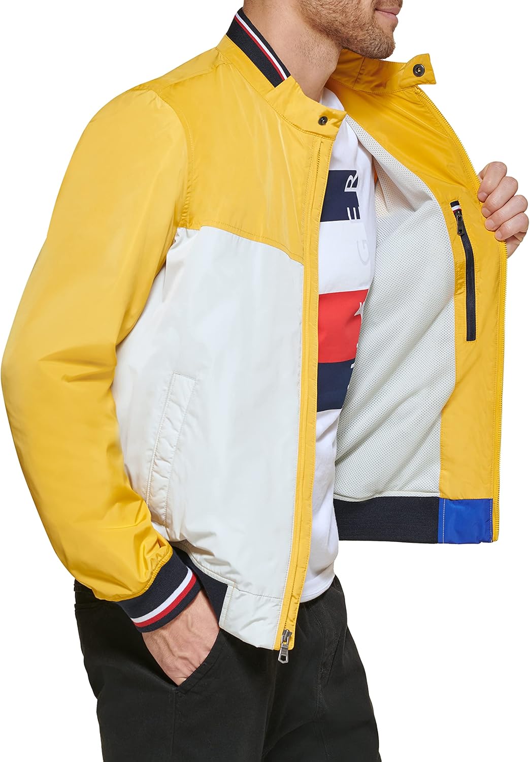 Легкая мужская куртка-бомбер Tommy Hilfiger Varsity Rib Knit, Navy — фото 2