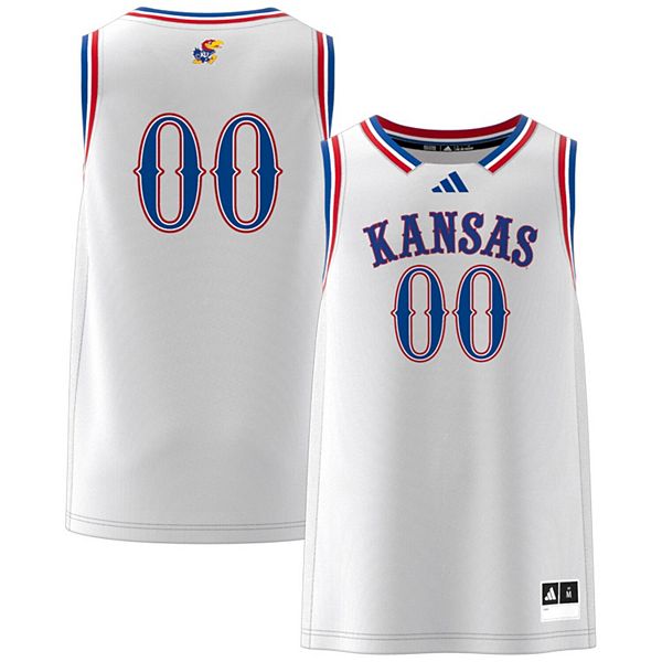 Мужская футболка Kansas Jayhawks #00 белая Adidas — фото 2