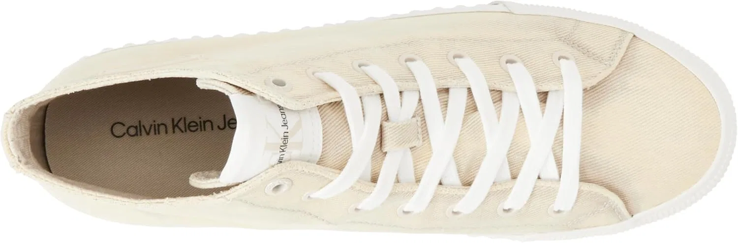 Кроссовки Calvin Klein Herren Skater Vulc Mid на шнуровке Cs Ml Dif Ym0ym00902 Vulkanisierte, Beige Creamy White Bright White — фото 3