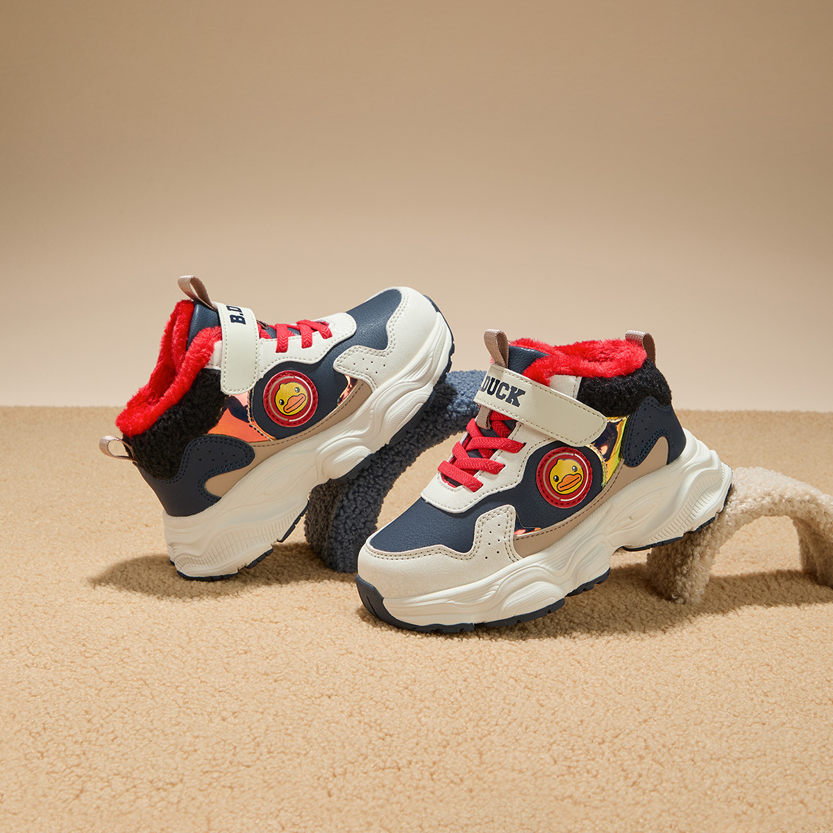 B.Duck Желтые термо High top детские повседневные ботинки для детей 3-7 лет — фото 4