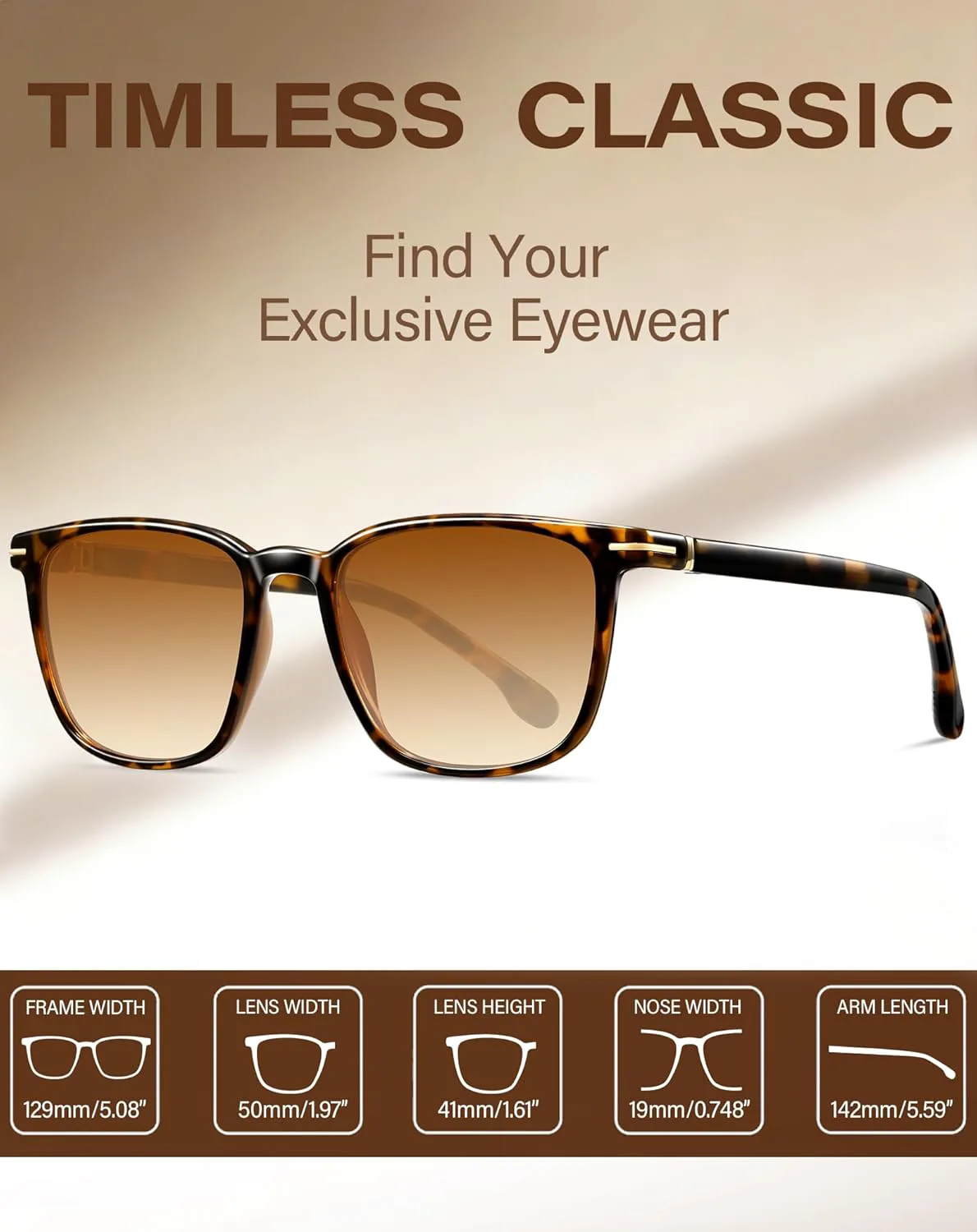 

Солнцезащитные очки Joopin Acetate Square для мужчин и женщин, в стиле ретро, ​​поляризованные, с защитой от УФ-излучения, Leopard Frame Gradual Orange Lens