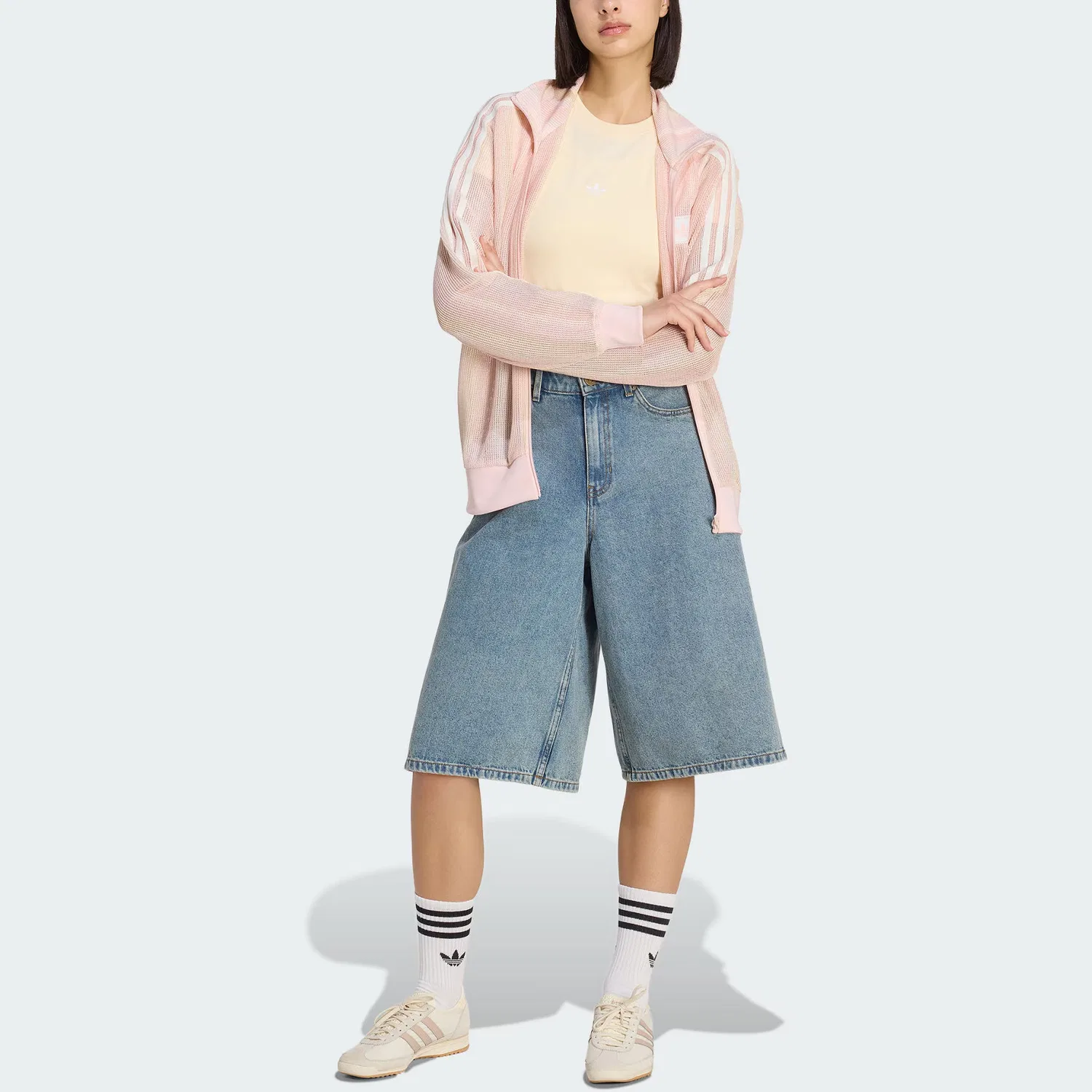 Куртка Firebird женская Adidas Originals, Light Pink/Light Yellow/Ivory — фото 3
