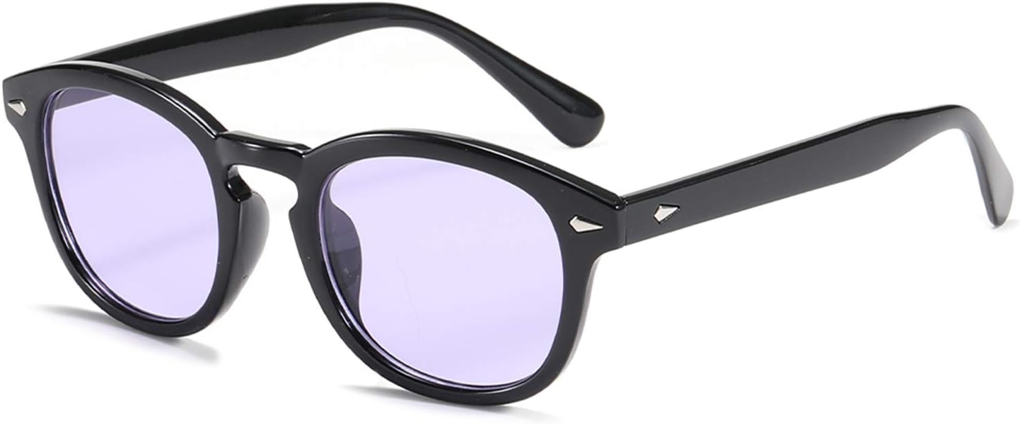 

Ретро круглые и овальные солнцезащитные очки для мужчин и женщин, модные винтажные круглые очки с тонированными линзами, прозрачные, с защитой от УФ-излучения UV400 LIXX, ['Purple Lens']