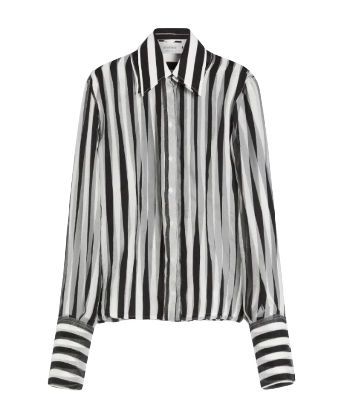 

Рубашка в полоску из хлопка и шелка Sportmax, мультиколор