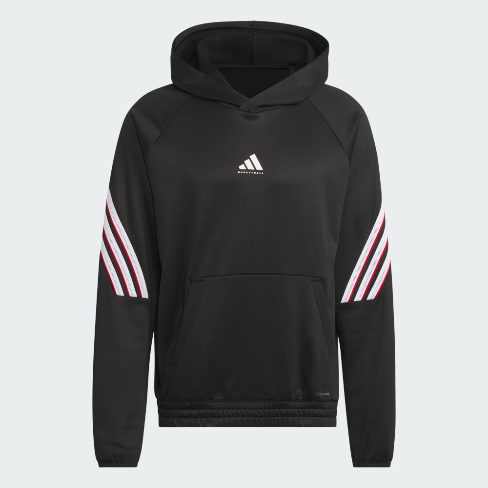 Спортивное худи Adidas Select Foundation Fleece Hoodie, черный/белый — фото 4