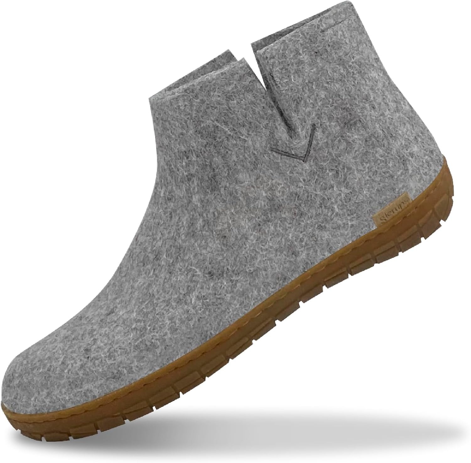 

Домашние тапочки Glerups с 100 шерстяной смесью и резиновой подошвой - Унисекс, серый