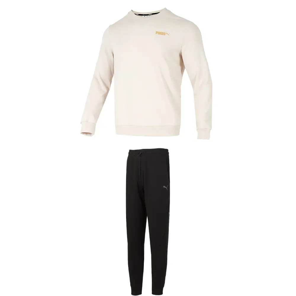 

PUMA Свитшот сет мужской комплект одежды Snow свитшот+Black брюки