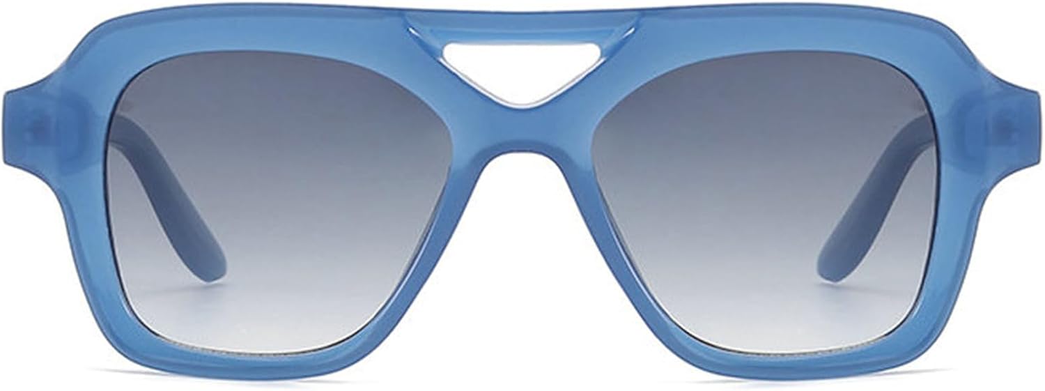 

Солнцезащитные очки Helena Double Bridges Pilot для женщин, винтажные заклепки, мужские солнцезащитные очки с градиентным затемнением для активного отдыха, защита от УФ-излучения UV400, квадратная форма, C6