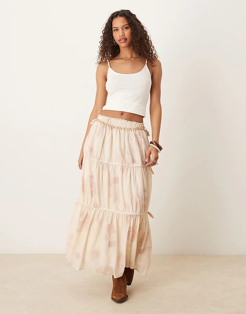 

Юбка макси ASOS DESIGN в стиле бохо с завязками по бокам и цветочным принтом