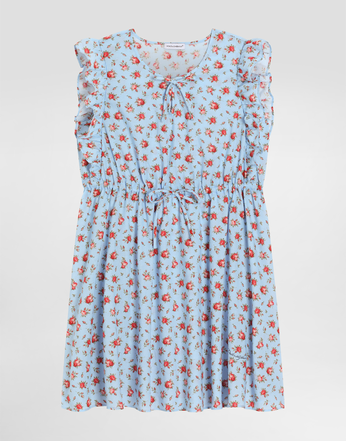 

Платье из муслина с мелким принтом роз DOLCE & GABBANA, мультиколор