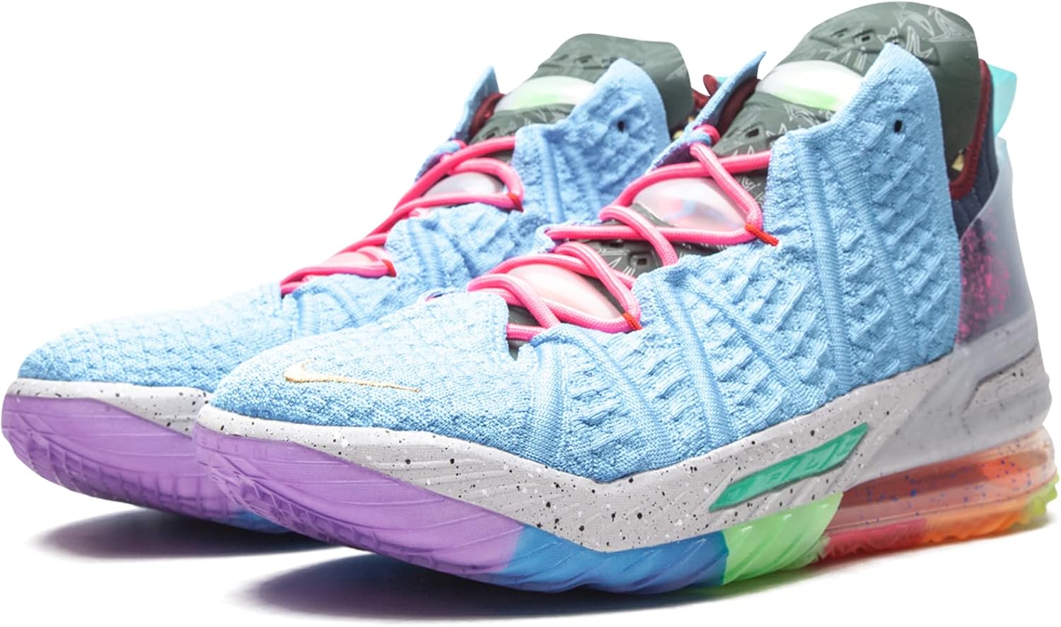 

Баскетбольные кроссовки Nike Lebron 18" 1-9", светло-голубые, разноцветные, DM2813-400, мужские, University Blue/Metallic Gold/Multi-Color