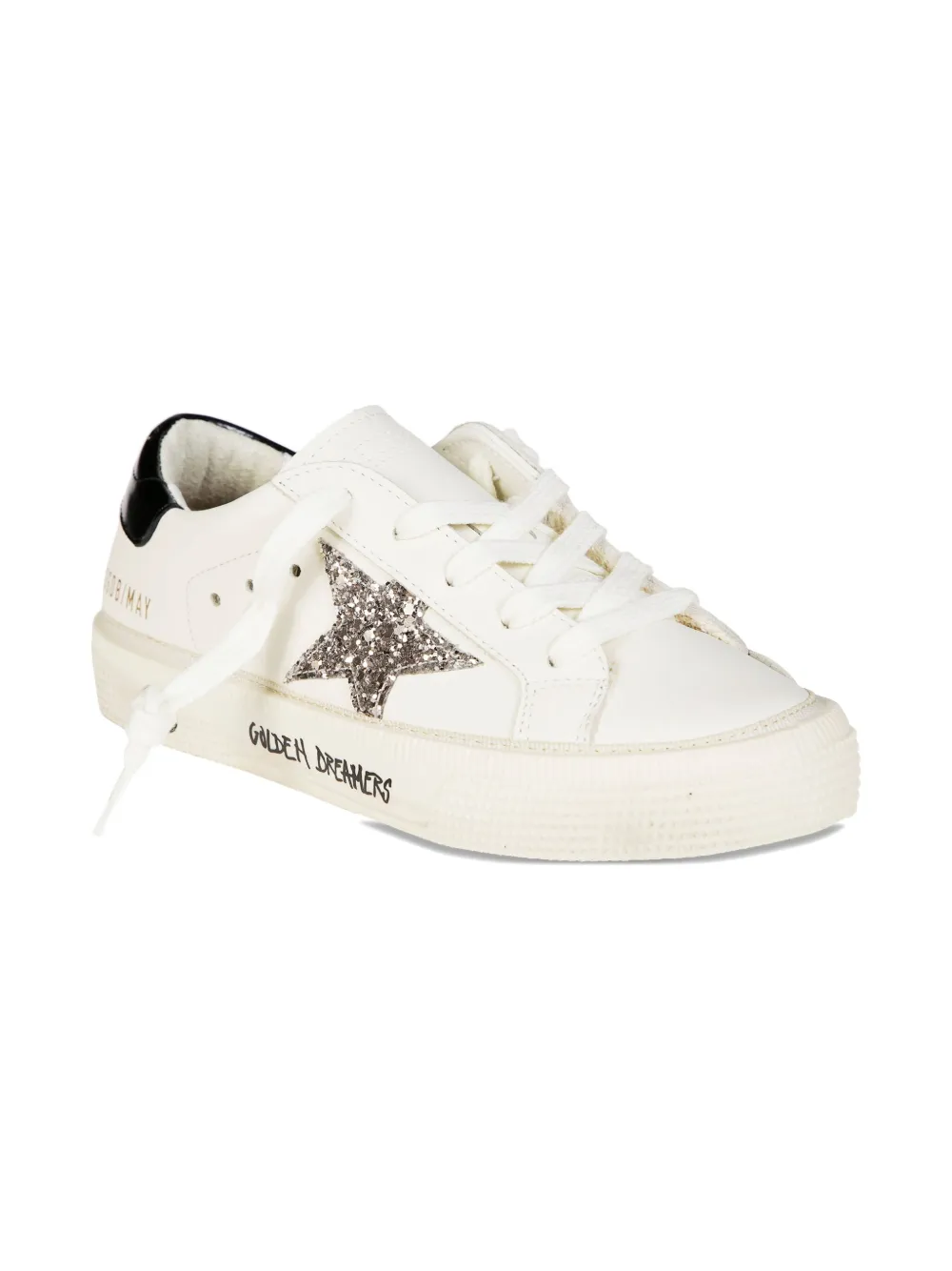 

Кожаные кроссовки May с блестящими звездами Golden Goose Kids, белый