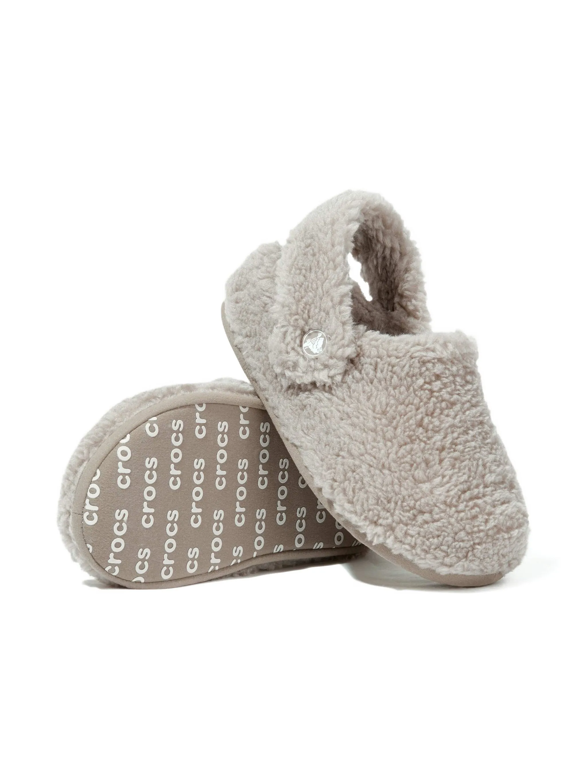 Слиперы Cozzzy из искусственного меха Crocs Kids, бежевый — фото 2