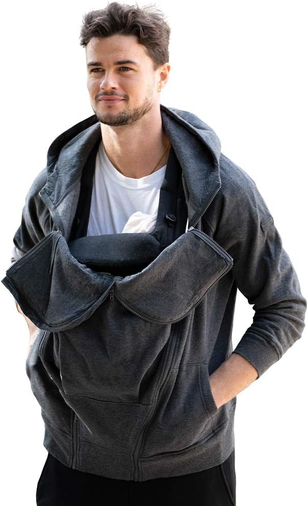 

Мужская толстовка с капюшоном Seraphine, совместимая с детской переноской, серый