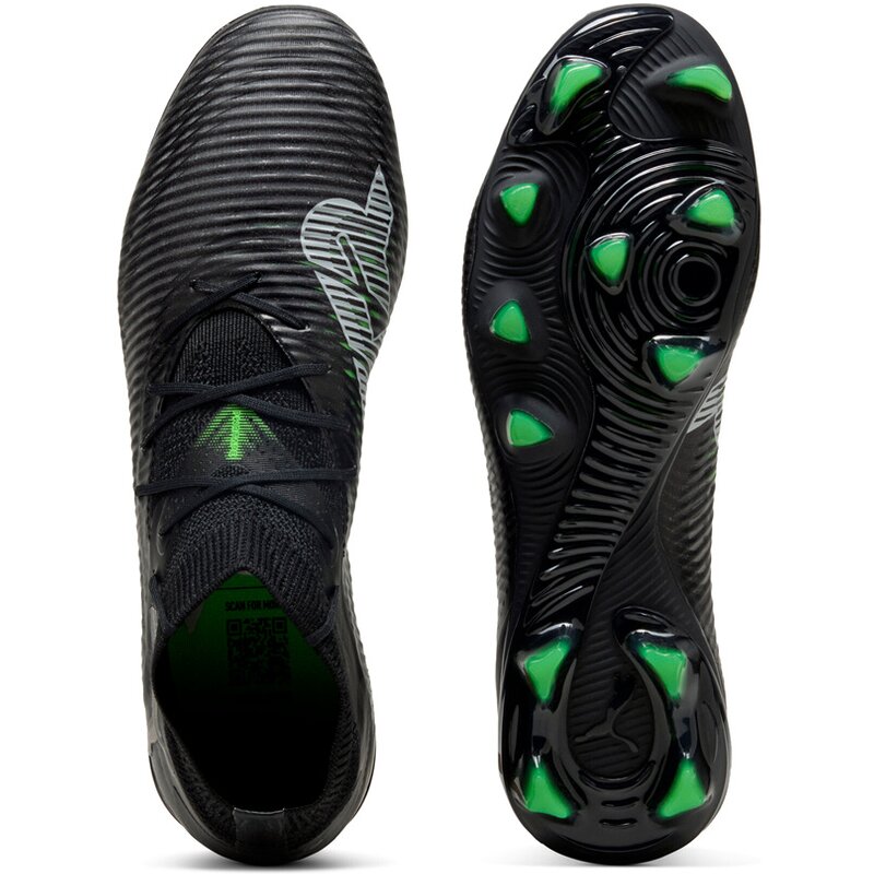 Футбольные бутсы Future 8 Pro FG/AG Puma, цвет puma black-puma silver-fluo green — фото 2