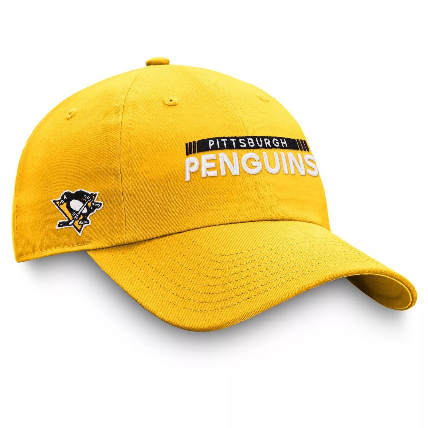 

Мужская регулируемая шапка Fanatics Gold Pittsburgh Penguins Authentic Pro Rink