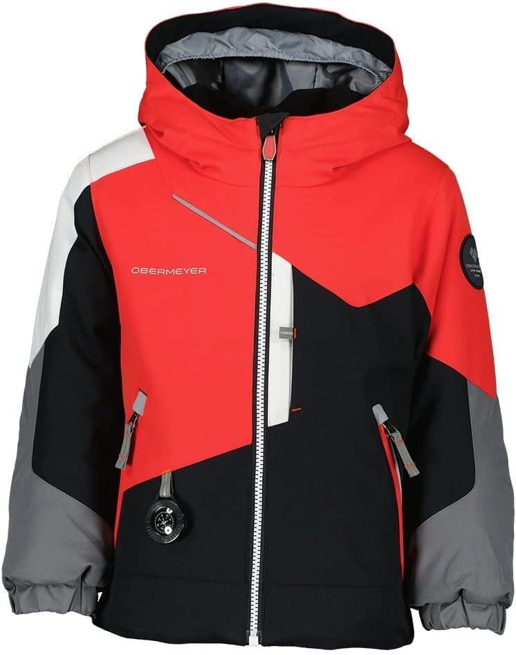 

Детская куртка Obermeyer Orb для малышей, малышей и детей постарше - флисовый утеплитель для подбородка, внутренний карман для хранения и уютная куртка, Red
