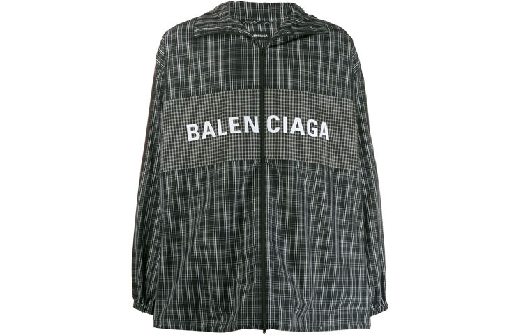 

Куртка Balenciaga Checkered Nylon Track, черный