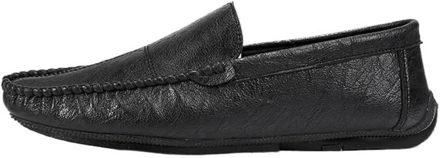 Мокасины кожаные PU мужские, повседневные, Black UOPYNE