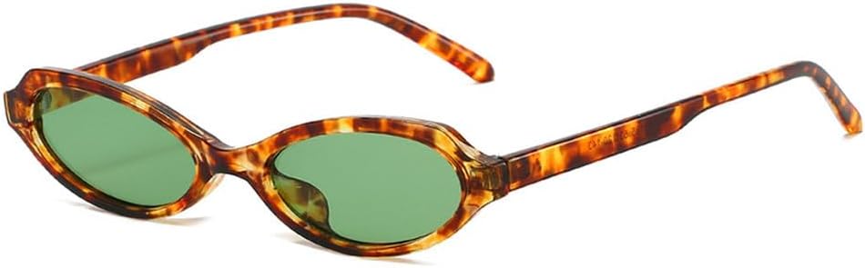 

Маленькие мужские солнцезащитные очки «кошачий глаз» с защитой от УФ-излучения UV400, модные зеленые овальные линзы, женские солнцезащитные очки в стиле панк HYYZZC, Amber Green